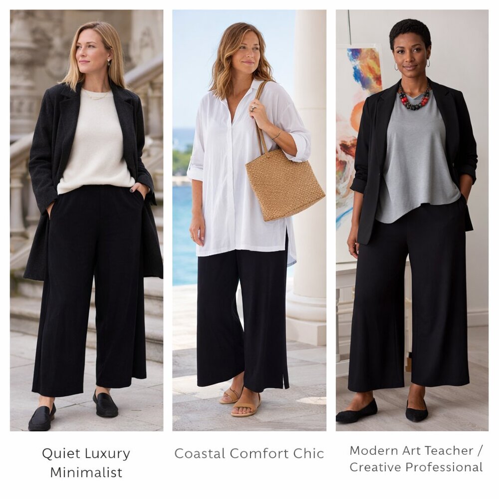 Eileen Fisher Wide Leg Black Pants / Leggings – Size 3X – Relaxed Fit